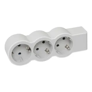 Legrand Steckdosenleisten flach 3xSD o.Kabel Kabel ultrws./gr