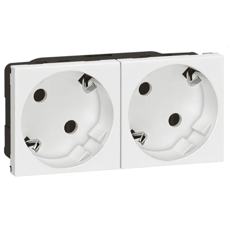Legrand SCHUKO-Steckdose Mosaic 2x 45° ultrws.