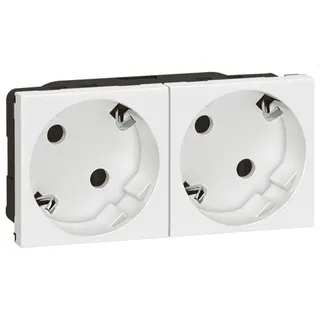 Legrand SCHUKO-Steckdose Mosaic 2x 45° ultrws.