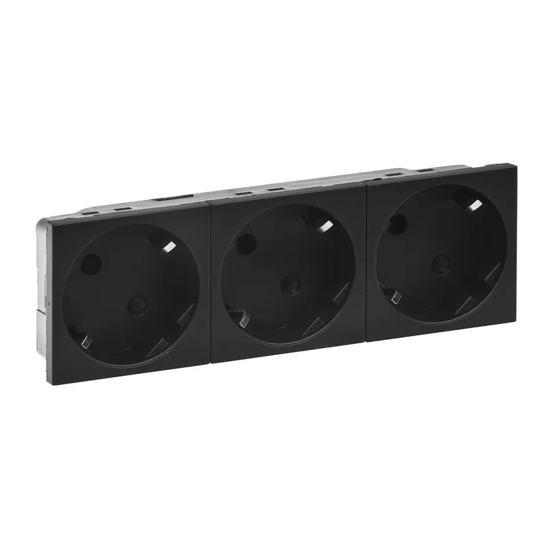 Legrand SCHUKO-Steckdose Mosaic 3x 45° sw