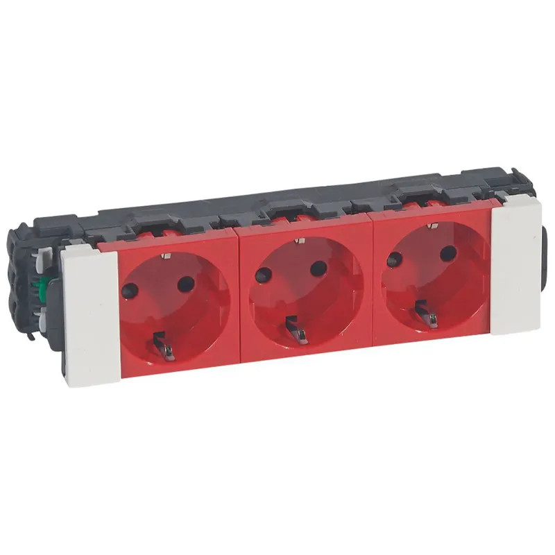 Legrand SCHUKO-Steckdose 077243 Mosaic 3-f.45° Snap-On EBS rt