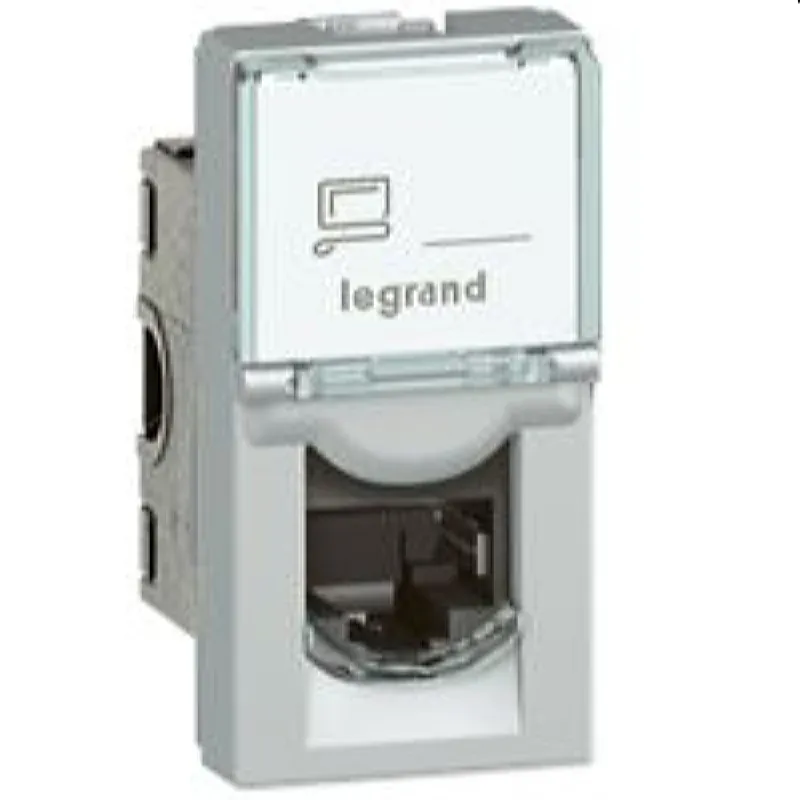 Legrand Einsatz Mosaic 1-f.RJ45 Kat 6A UTP 1-mod.alu