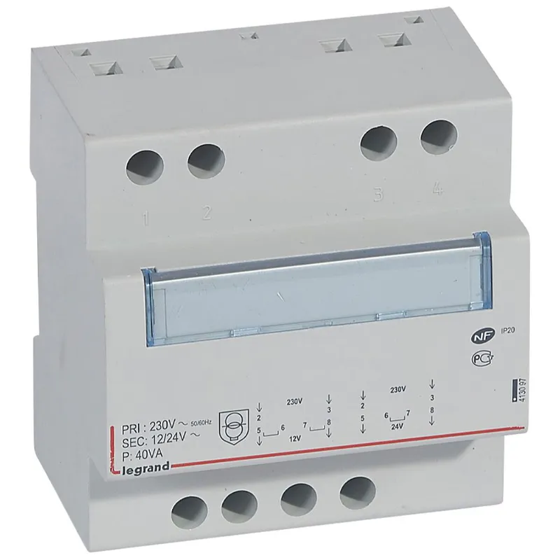 Legrand Sicherheitstransformator SI P:230V/50Hz S:12VAC o.24VAC 40VA 5TE
