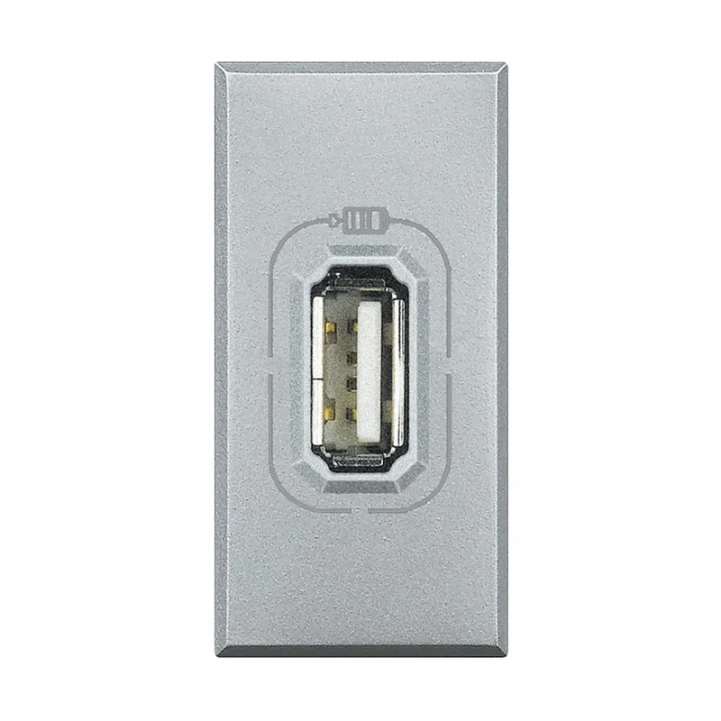 Bticino Netz-/Ladeteil Axolute USB C 1-modulig Aluminium