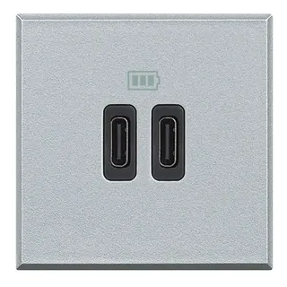 Bticino Netz-/Ladeteil Axolute USB C 2-modulig Aluminium
