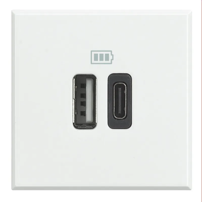 Bticino Netz-/Ladeteil Axolute USB A+C 2-modulig Weiß