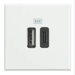 Bticino Netz-/Ladeteil Axolute USB A+C 2-modulig Weiß