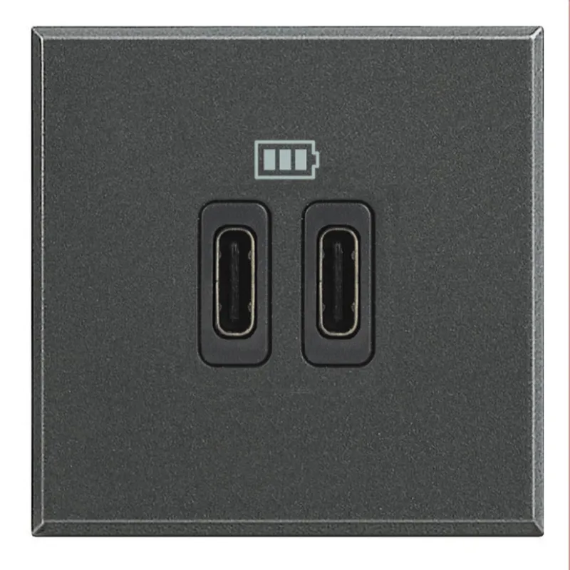 Bticino Netz-/Ladeteil Axolute USB C 2-modulig Anthrazit