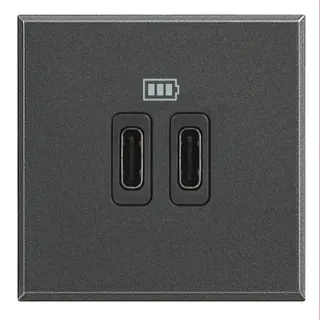 Bticino Netz-/Ladeteil Axolute USB C 2-modulig Anthrazit