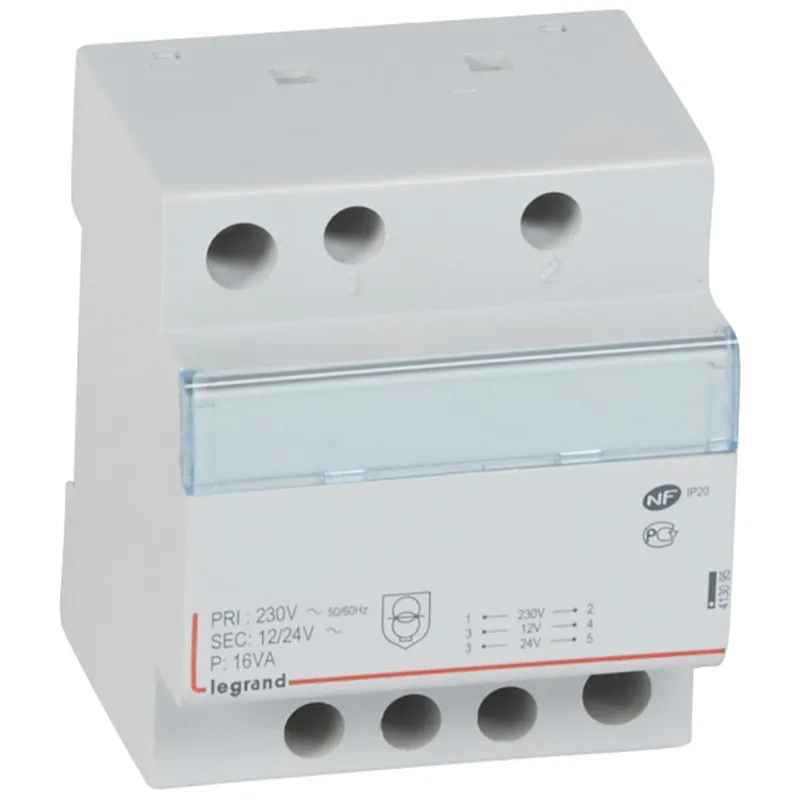 Legrand Sicherheitstransformator SI P:230V/50Hz S:12VAC o.24V AC 16VA 4TE