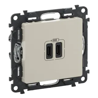Legrand  753207 VLIFE 2xUSB-C 2MOD 3A MW