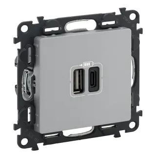 Legrand  753306 VLIFE 2xUSB-A+C 2MOD 3A AL