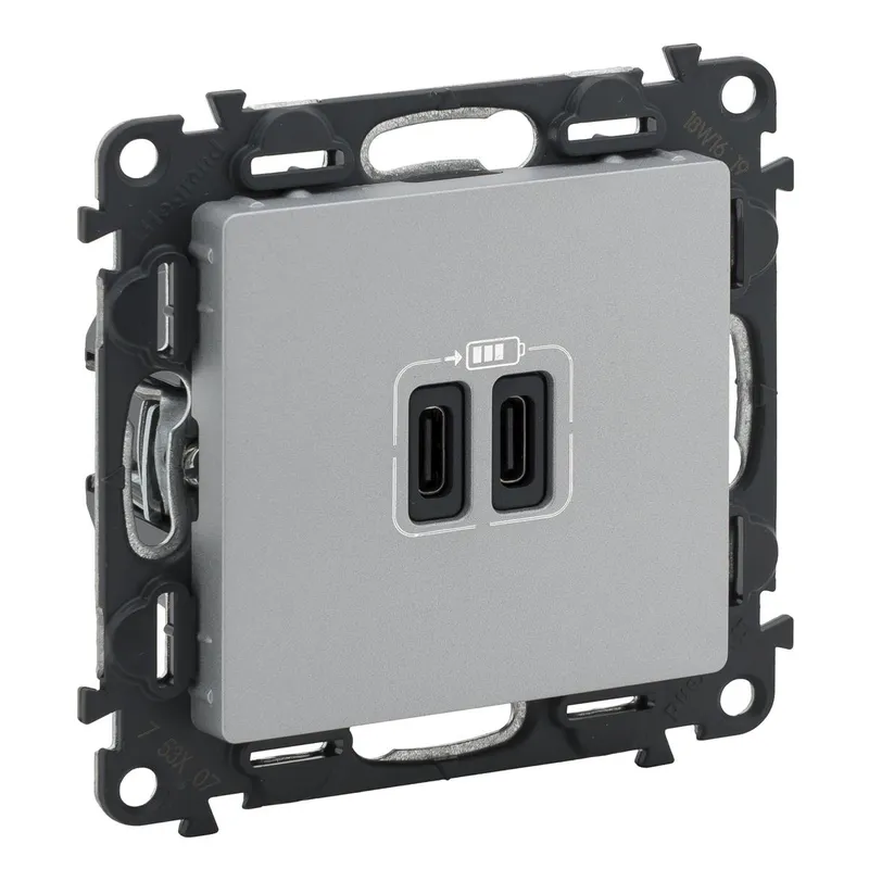 Legrand 753307 VLIFE 2xUSB-C 2MOD 3A AL