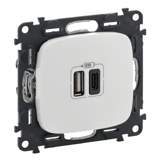 Legrand 754965 VALLURE 2xUSB-A+C 2MOD 3A UW