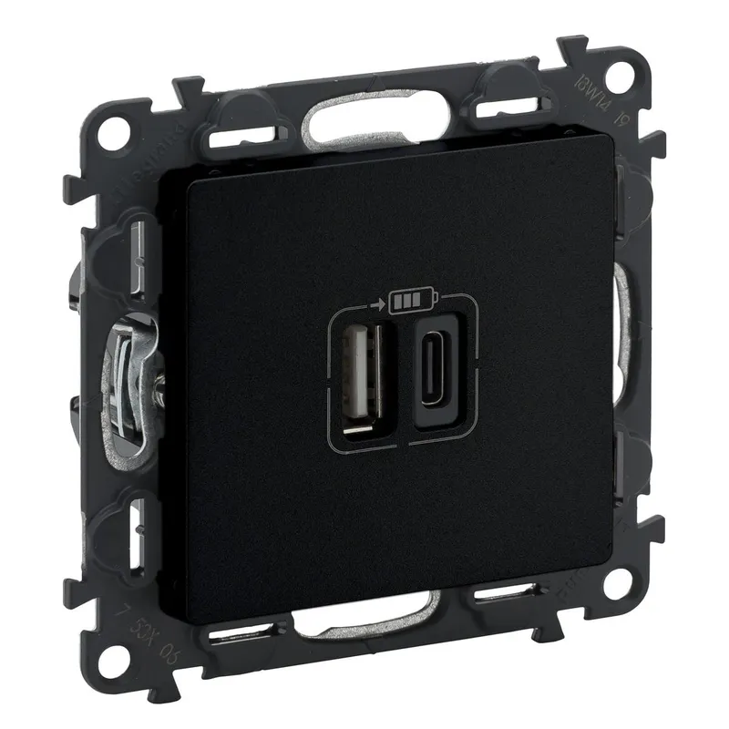 Legrand Steckdose Valena Life 2xUSB Typ A+C 2-mod.3A sw
