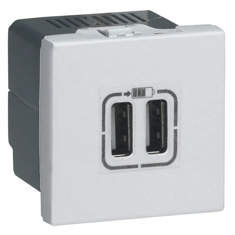 Legrand Steckdose Mosaic 2xUSBTyp A 2-mod.2,4 A 12W ultrws