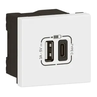 Legrand Steckdose Mosaic USB Typ-A+C LINK 2-mod.3A uws