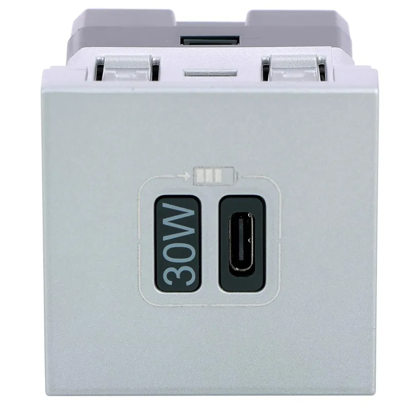 Legrand Steckdose Mosaic USB Typ-C 2-mod.Ladel.30 W alu