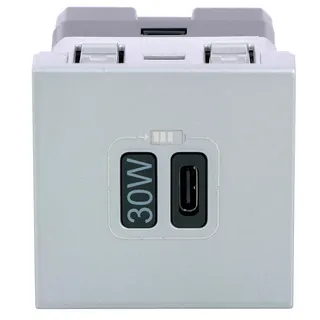 Legrand Steckdose Mosaic USB Typ-C 2-mod.Ladel.30 W alu