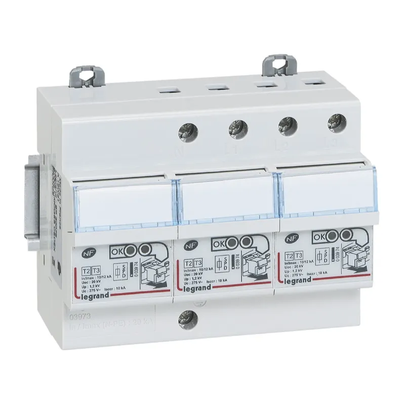 Legrand Überspannungsableiter 003973 SPD T2 12kA 3+1 NL ICC10kA 6M