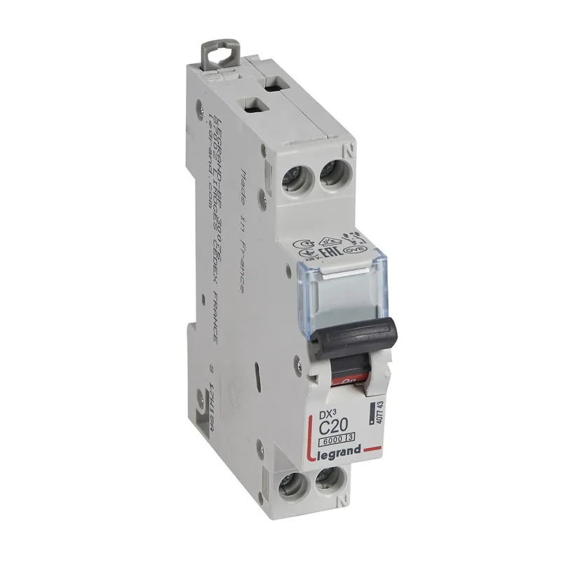 Legrand Leitungsschutzschalter, Automat 407743 DX3 C20A 1P+N 6KA 1M