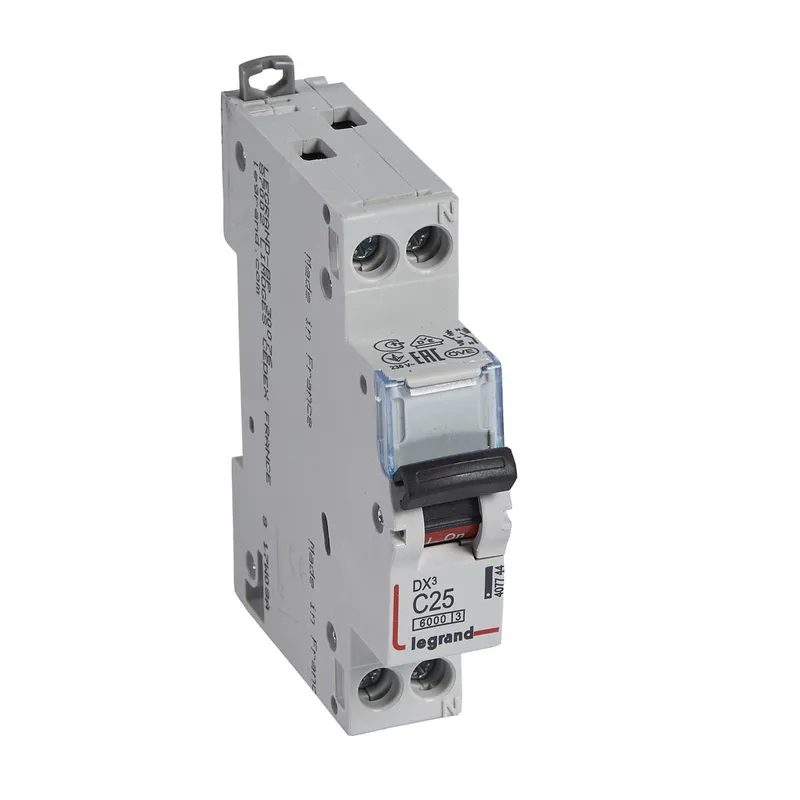 Legrand Leitungsschutzschalter, Automat 407744 DX3 C25A 1P+N 6KA 1M