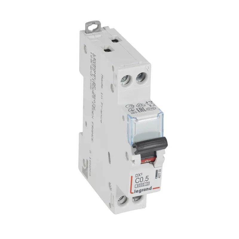 Legrand Leitungsschutzschalter, Automat 407733 DX3 C0,5A 1P+N 6KA 1M