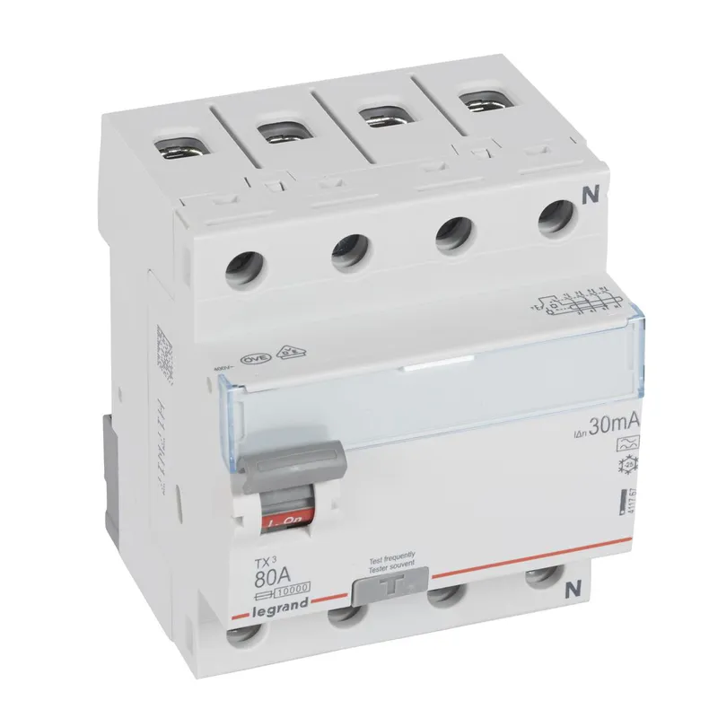 Legrand FI-Schutzschalter, FI TX3 80/0,03A 4polig