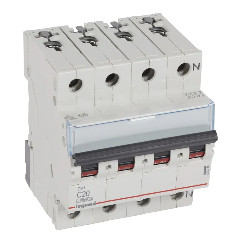 Legrand Leitungsschutzschalter, Automat 404240 TX3 C20A 3P+N 10KA 4M