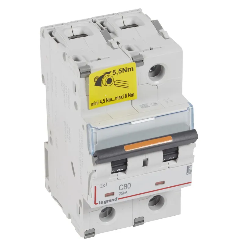 Legrand Leitungsschutzschalter, Automat 409775 DX3 C80A 2P 25KA 3M