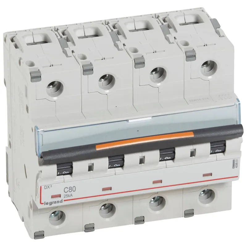 Legrand Leitungsschutzschalter, Automat 409801 DX3 C80A 4P 25KA 6M