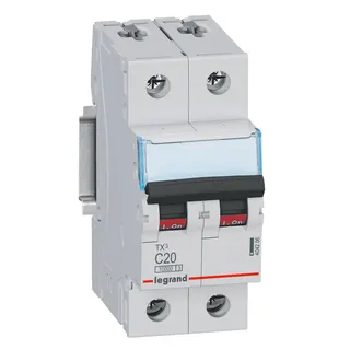 Legrand Leitungsschutzschalter, Automat 404206 TX3 C20A 2P 10KA 2M