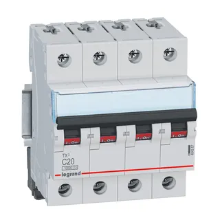Legrand Leitungsschutzschalter, Automat 404257 TX3 C20A 4P 10KA 4M
