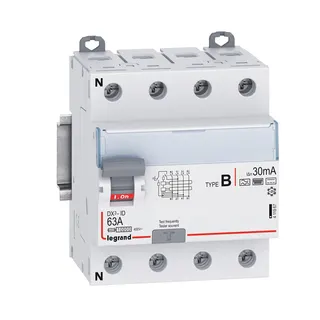Legrand FI-Schutzschalter, FI DX3 63A 4-pol.30mA Typ B 400VAC N