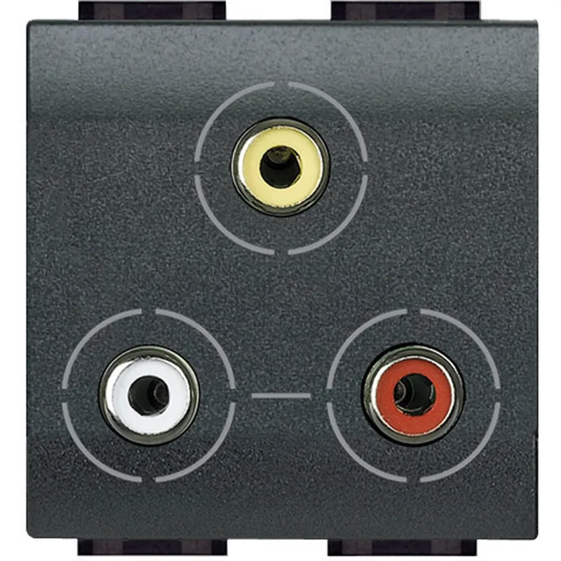 Bticino Anschlussdose L4283 RCA 3-f anthrazit