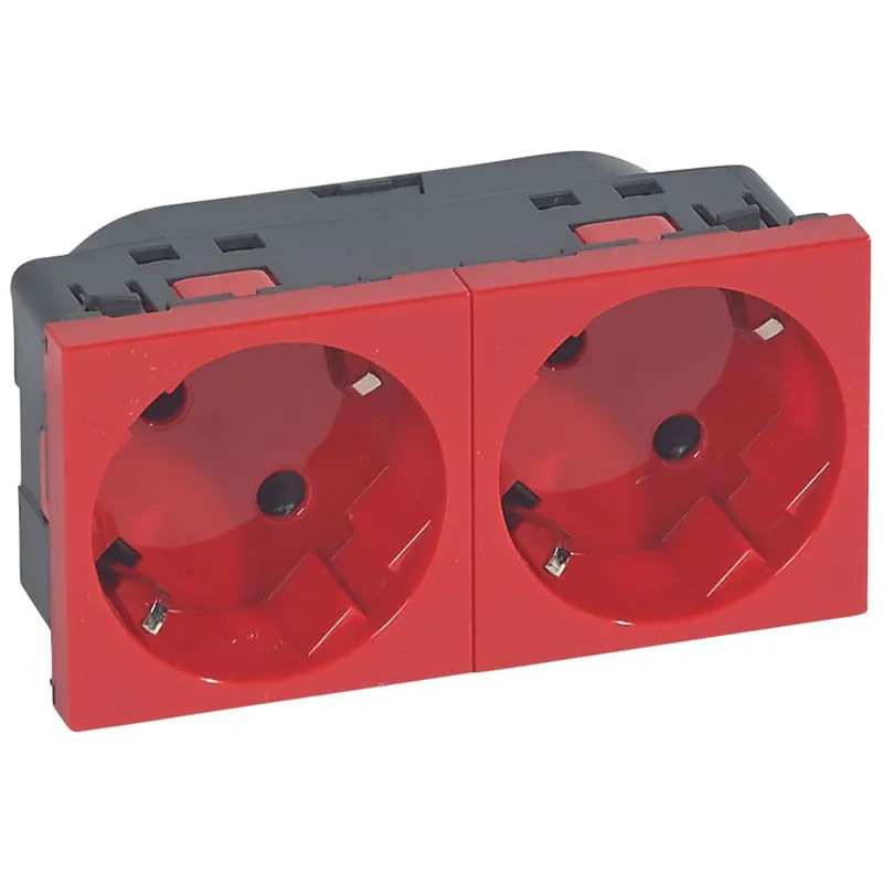 Legrand Steckdose 077272 MSC 2-FACH 45° SL rot
