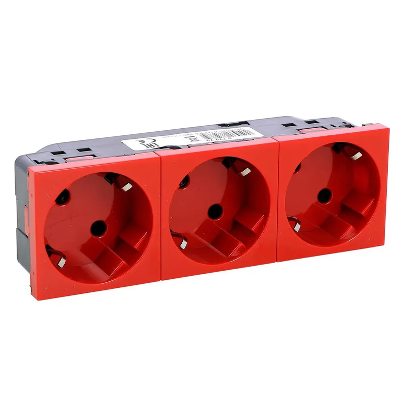 Legrand Steckdose 077273 MSC 3-FACH 45° SL rot