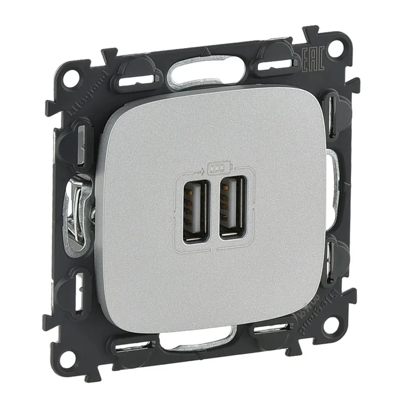 Legrand Steckdose 754997 V.ALL. 2400MA AL