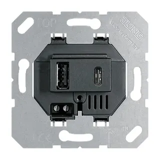 Jung USB-Ladegerät, 1 x Typ A + 1 x Typ C, schwarz USB15CASW