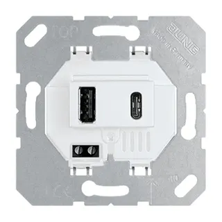 Jung USB-Ladegerät, 1 x Typ A + 1 x Typ C, alpinweiß USB15CAWW