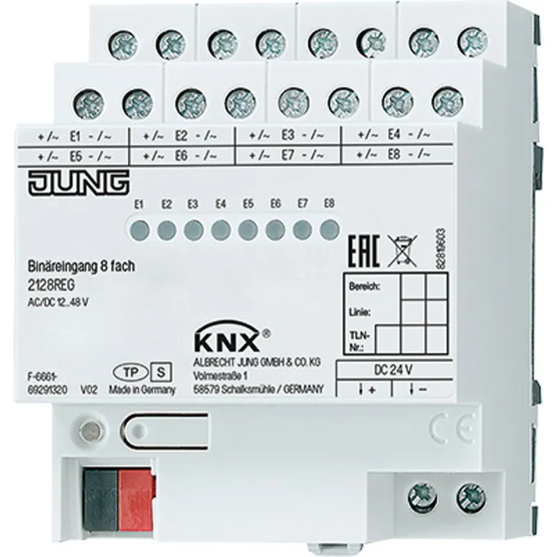 Jung KNX Binäreingang 8fach 2128REG
