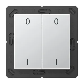 Jung EnOcean Funk-Wandsender 4-kanalig, Symbole 0 I, Serie A, aluminium ENOA595-01AL