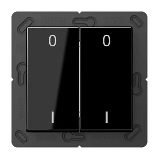 Jung EnOcean Funk-Wandsender 4-kanalig, Symbole 0 I, Serie A, schwarz ENOA595-01SW