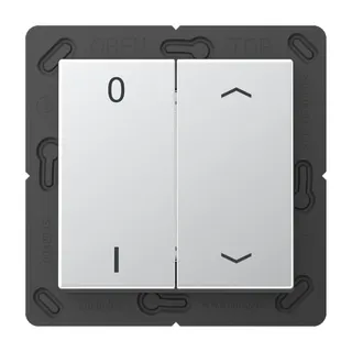 Jung EnOcean Funk-Wandsender 4-kanalig, Symbole 0 I und Pfeil, Serie A, aluminium ENOA595P01AL