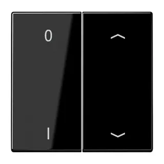 Jung EnOcean Funk-Wandsender 4-kanalig, Symbole 0 I und Pfeil, Serie LS, schwarz ENOLS995P01SW
