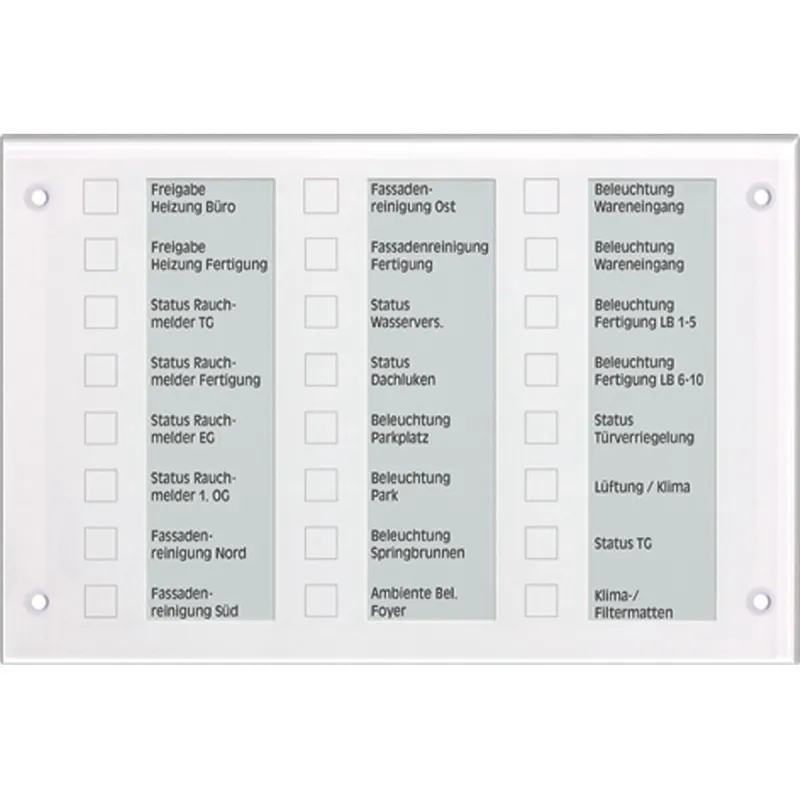 Jung KNX Melde- und Bedientableau, Glas alpinweiß MBT2424WW