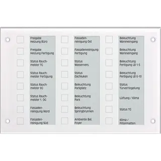 Jung KNX Melde- und Bedientableau, Glas alpinweiß MBT2424WW