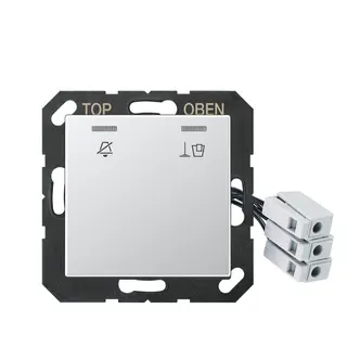 Jung Hotelabdeckung mit LED-Einheit 230 V, Außenstelle, Serie A, aluminium ACUKO5M230AL