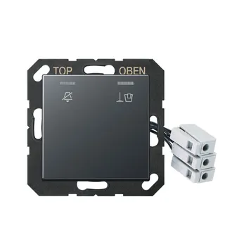 Jung Hotelabdeckung mit LED-Einheit 230 V, Außenstelle, Serie A, anthrazit matt ACUKO5M230ANM