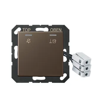 Jung Hotelabdeckung mit LED-Einheit 230 V, Außenstelle, Serie A, mokka ACUKO5M230MO
